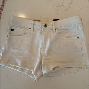 AG Adriano Goldschmied Cream Jean Shorts